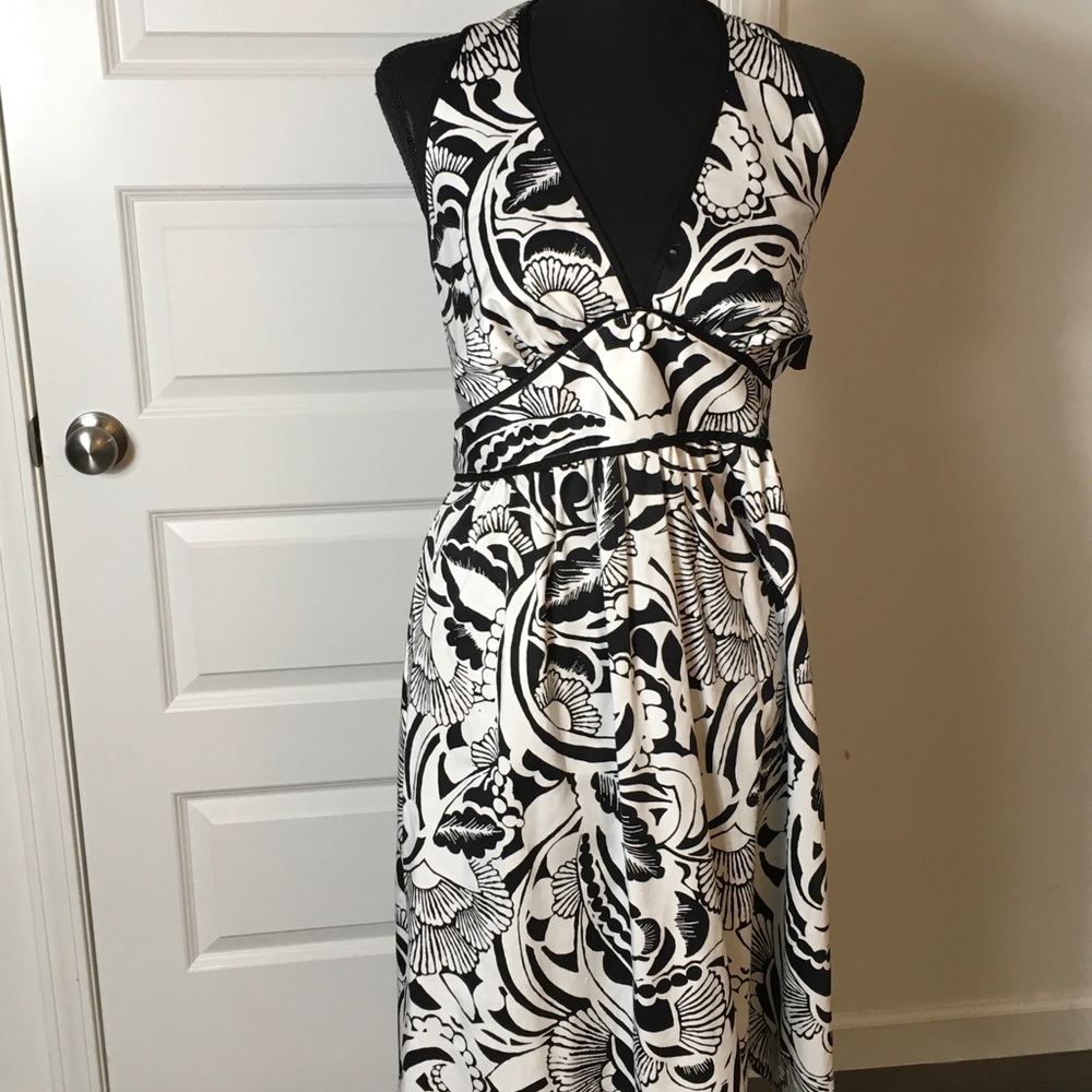 A.N.A. Black and white Halter tie neck dress size 12 - Picture 2 of 4